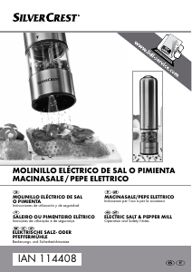 Manual SilverCrest IAN 114408 Moinho de pimenta e sal