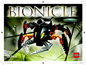 Rokasgrāmata Lego set 8744 Bionicle Visorak Oohnorak