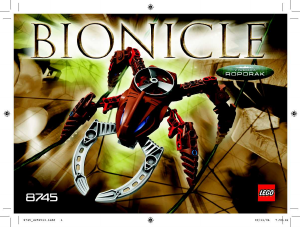 Vadovas Lego set 8745 Bionicle Visorak Roporak