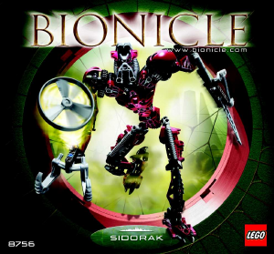 Vadovas Lego set 8756 Bionicle Sidorak