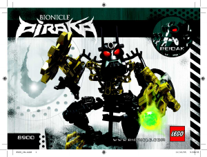 Vadovas Lego set 8900 Bionicle Reidak
