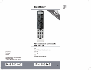 Mode d’emploi SilverCrest IAN 103465 Télécommande