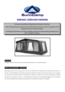 Handleiding SunnCamp Mirage Voortent