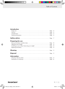 Instrukcja SilverCrest IAN 63708 Waga