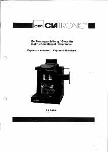 Bedienungsanleitung Clatronic ES 2084 Espressomaschine