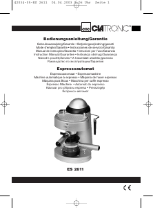 Manual Clatronic ES 2611 Espresso Machine