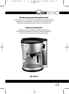 Manuál Clatronic ES 2612 Kávovar na espreso