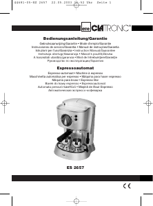 Mode d’emploi Clatronic ES 2657 Machine à expresso