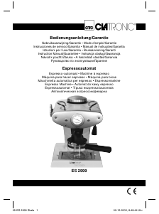 Руководство Clatronic ES 2999 Эспрессо-машина