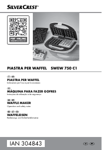 Manual SilverCrest IAN 304843 Waffle criador