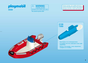 Manual Playmobil set 5559 Outdoor Inflatable boat with explorers