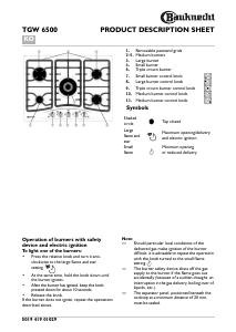 Manual Bauknecht TGW 6500 IN Hob