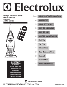 Manual Electrolux Z8802AVZ Vacuum Cleaner