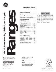 Manual GE JB750SF4SS Range