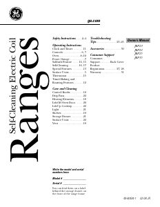 Manual GE JBP24DH1WH Range