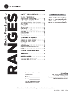 Manual GE JB755DJ2WW Range