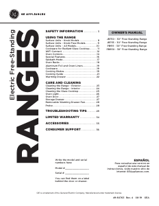 Manual GE JB755BJ5TS Range