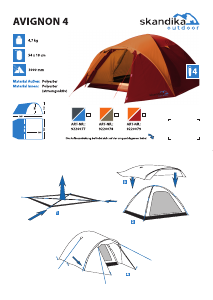 Manual de uso Skandika Avignon 4 Carpa de campaña