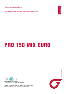 Bedienungsanleitung PRO 150 Mix Euro Banknotenzähler