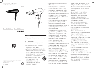 Manual Philips BHD143 Hair Dryer