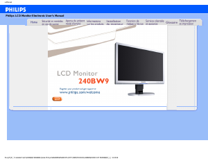 Handleiding Philips 240BW9CB LED monitor