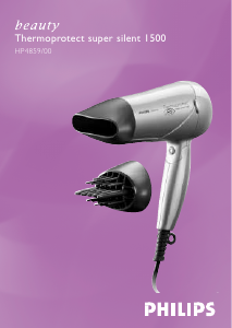 Manual Philips HP4859 Thermoprotect Super silent Hair Dryer