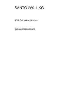 Bedienungsanleitung AEG SANTO2604-KG Kühl-gefrierkombination