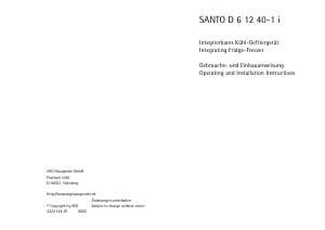 Bedienungsanleitung AEG SD61240-1i Kühl-gefrierkombination