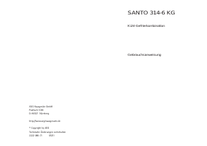 Bedienungsanleitung AEG SANTO314-6KG Kühl-gefrierkombination