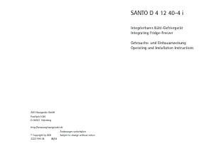 Bedienungsanleitung AEG SD41240-4i Kühl-gefrierkombination