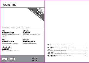Manual de uso Auriol IAN 270668 Despertador