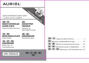 Brugsanvisning Auriol IAN 282632 Vækkeur