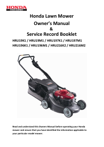 Manual Honda HRU19K1 Lawn Mower