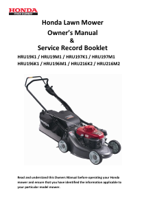 Manual Honda HRU216M2 Lawn Mower