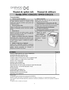 Manual Daewoo DWC-UD121X Mașină de spălat