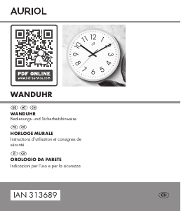 Mode d’emploi Auriol IAN 313689 Horloge