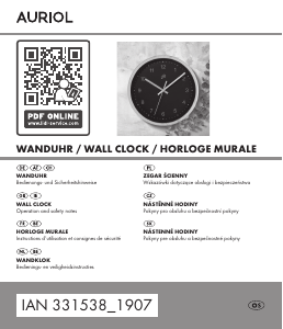 Mode d’emploi Auriol IAN 331538 Horloge