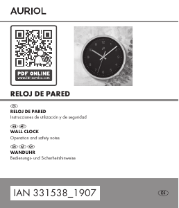 Manual de uso Auriol IAN 331538 Reloj
