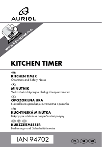 Manual Auriol IAN 94702 Cronometru bucătărie