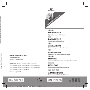 Brugsanvisning Auriol IAN 102725 Armbåndsur