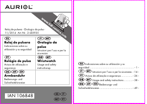 Manual Auriol IAN 106848 Relógio de pulso