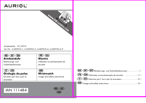 Mode d’emploi Auriol IAN 111484 Montre