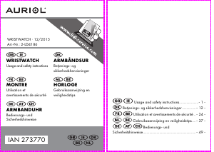 Brugsanvisning Auriol IAN 273770 Armbåndsur