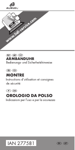 Manuale Auriol IAN 277581 Orologio da polso