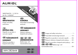 Návod Auriol IAN 282644 Vreckové hodinky