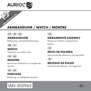 Manual de uso Auriol IAN 305965 Reloj de pulsera