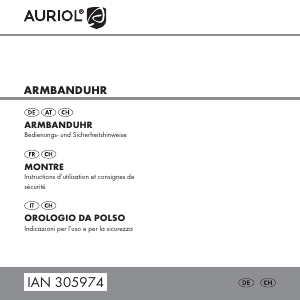 Manuale Auriol IAN 305974 Orologio da polso