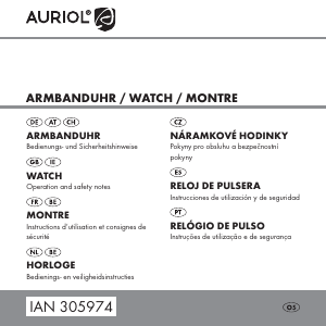 Manual de uso Auriol IAN 305974 Reloj de pulsera