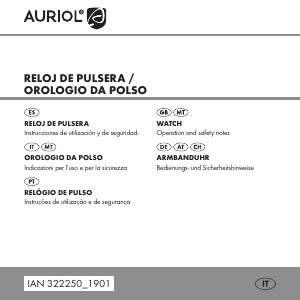 Manuale Auriol IAN 322250 Orologio da polso