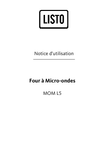 Mode d’emploi Listo MOM L5 Micro-onde